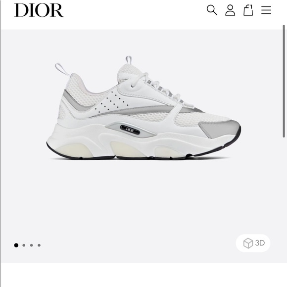 DIOR
B22 SNEAKER
White Technical Mesh with White and Silver-Tone Calfskin - Picture 4 of 4